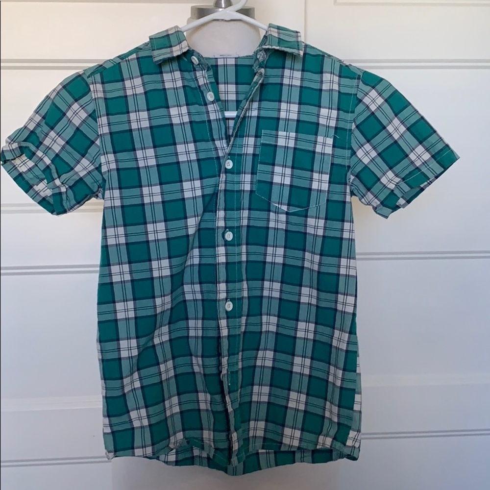Fabkids Boys Teal and White Button Down Shirt